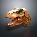 Realistic Tyrannosaurus Rex Dinosaur Head Sculpture With Open Mouth Sharp Teeth And Textured Skin