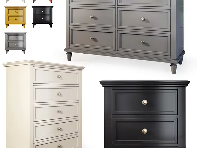 Stylish Dressers With Multiple Drawers In Various Colors And Styles For Home Decor 3d model