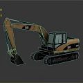 CAT Heavy Duty Utility Excavator With Tracked Base Front Bucket And Operator Cab