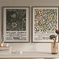 William Morris Decorative Prints With Floral Patterns And Home Decor On Wall