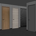 Modern Cream Air Door Room Door Bedroom Door Single Door Toilet Door 3d model