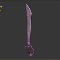 Detailed Medieval Sword Design With Metal Blade Orange Wrapped Handle And Silver Hilt Guard