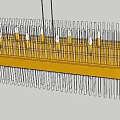 Elegant Modern Chandelier With Gold Frame And Transparent Glass Rods On Marble Wall Background