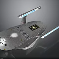 Futuristic Starship USS Discovery Design With Sleek Hull And Blue Engine Details For Interstellar Exploration