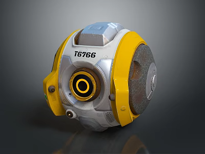 Yellow And Silver Mechanical Component With 16766 Number And Circular Center 3d model