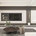 Modern Living and Dining Area Interior With Large Windows Sofa And Green Plants