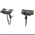 Industrial Mechanical Components With Metal Stands Circular Panels And Cables