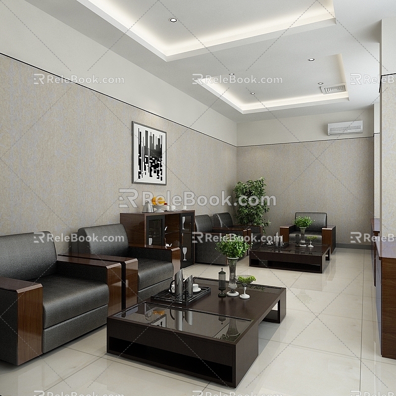 High-end reception room 3d model