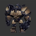 Smart Mechanical Robot in Standing Pose with Sci Fi Design and Armored Structure
