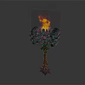 Mythical Fantasy Weapon With Fiery Flame And Lava Texture Hammer Shape Design