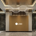 Light Luxury Hotel Lobby Office Lobby 3d model