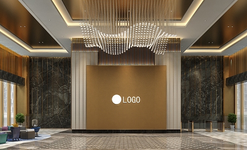 Light Luxury Hotel Lobby Office Lobby 3d model