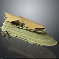 Aerospace Concept Spacecraft Model With Streamlined Body And Wooden Solar Panels
