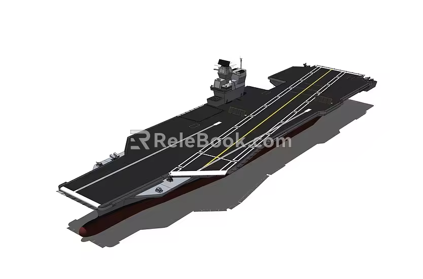 sliding jump aircraft carrier 3d model