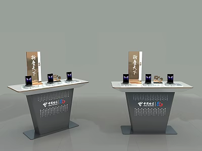 Modern Retail Display Shelves With Countertop For Electronic Product Showcase 3d model