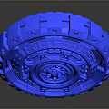 Blue Train Mechanical Gear Component 3D Model Detailed Industrial Structure Design 3d model