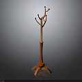 Orange Standing Coat Rack With Multiple Hooks And Stable Modern Base