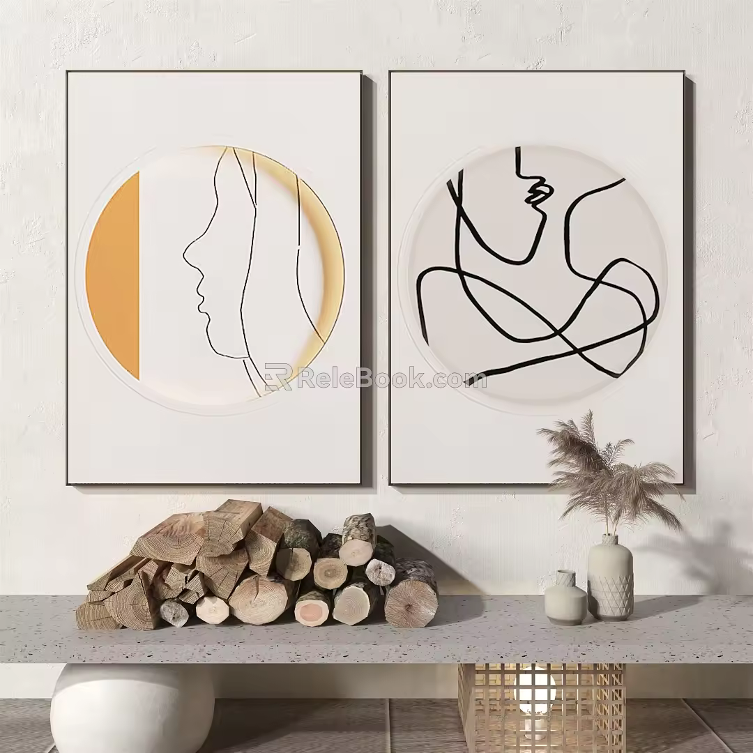 modern abstract painting abstract decorative painting 3d model