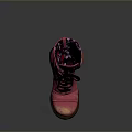 Stylish Red High Top Boots With Black Laces And Buckles For Casual Daily Wear