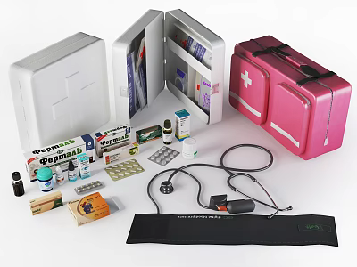 Modern first aid kit first aid medicine 3d model Modern first aid kit first aid medicine 3d model