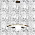 Modern Circular Chandelier with Metal Frame and White Shades for Contemporary Interior Spaces