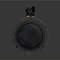 Metallic Cylindrical Device With Mesh Front Textured Surface And Carabiner Clip