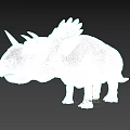 Realistic Triceratops Reptile 3D Model With Sharp Horns Ornate Frill And Detailed Skin Texture