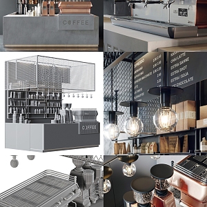 Industrial LOFT Cashier Cafe Bar Cashier 3d model