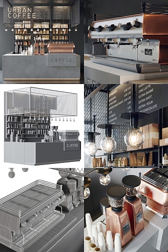 Industrial LOFT Cashier Cafe Bar Cashier 3d model