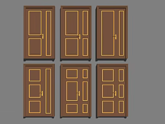 Modern child and mother door gate letter door combination 3d model