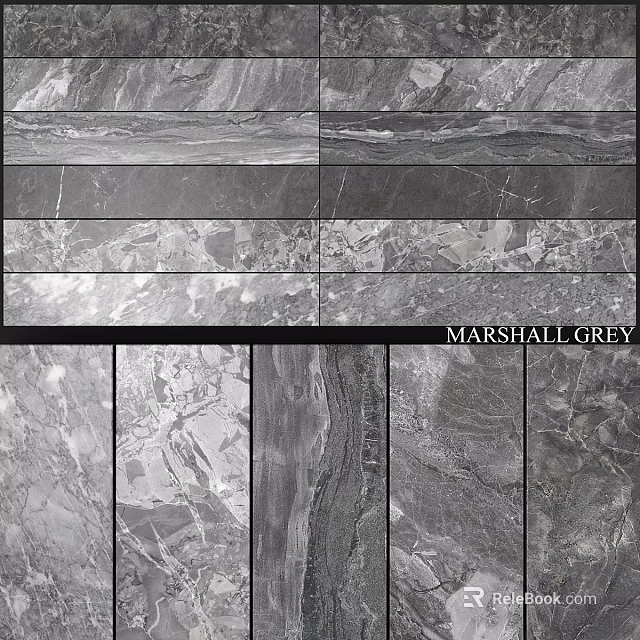 Marshall Grey Marble Components With Natural Texture For Modern Interior Design 3d model 