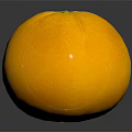 Fresh Ripe Vibrant Yellow Orange With Smooth Shiny Surface On Dark Background Close Up View