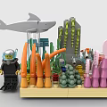 Underwater Themed Building Blocks Set With Diver Coral Seaweed And Shark Figure