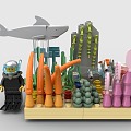 LEGO Toys Building Blocks Aquarium Underwater World Shark Coral Diver 3d model