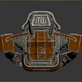 Detailed 3D Model Design of Red Metallic Robot Character With Mechanical Structure And Antennas