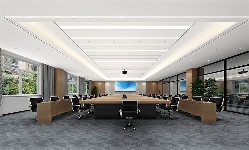 Modern Conference Room Big Data Center 3d model