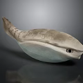 Unique Fish 3D Model With Streamlined Body Light Brown And Blue Colors