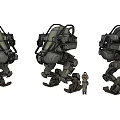 Detailed Futuristic Mechanical Robots With Human Figure In Game Movie Character Design