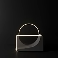 Modern Circular Light Ring Table Lamp With Square Base And LED Lighting 3d model