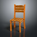 Wooden Leisure Chair With Natural Wood Color Backrest And Sturdy Seat