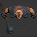 Fantasy Dwarf Character With Red Hair Orange Beard Red Tunic Gray Armor And Blue Boots