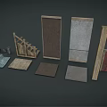 Various Wood And Stone Materials Including Planks Slabs And Textured Panels For Construction