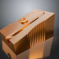 Golden Pencil Sharpener With Stylish Design Textured Surface And Shiny Metallic Finish