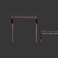 Natural Rustic Wooden Outdoor Furniture Including Table Bench And Fence