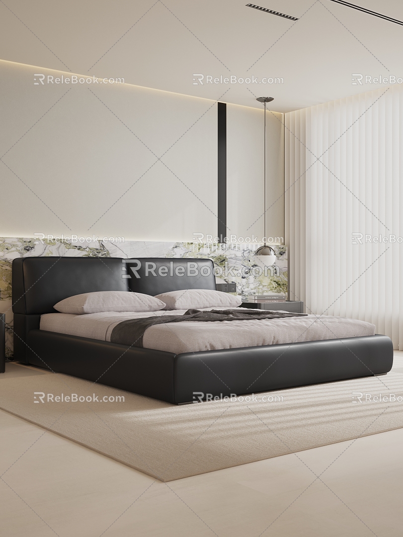 Cream wind bedroom 3d model