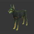Realistic Doberman 3D Model With Black Tan Coat In Standing Pose 3d model