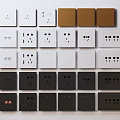 Switch panel wall socket lamp switch five-hole socket USB socket 3d model