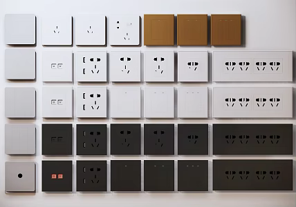 Switch panel wall socket lamp switch five-hole socket USB socket 3d model
