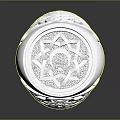 Ornate Silver Engraved Ring With Intricate Patterns And Decorative Top Design 3d model