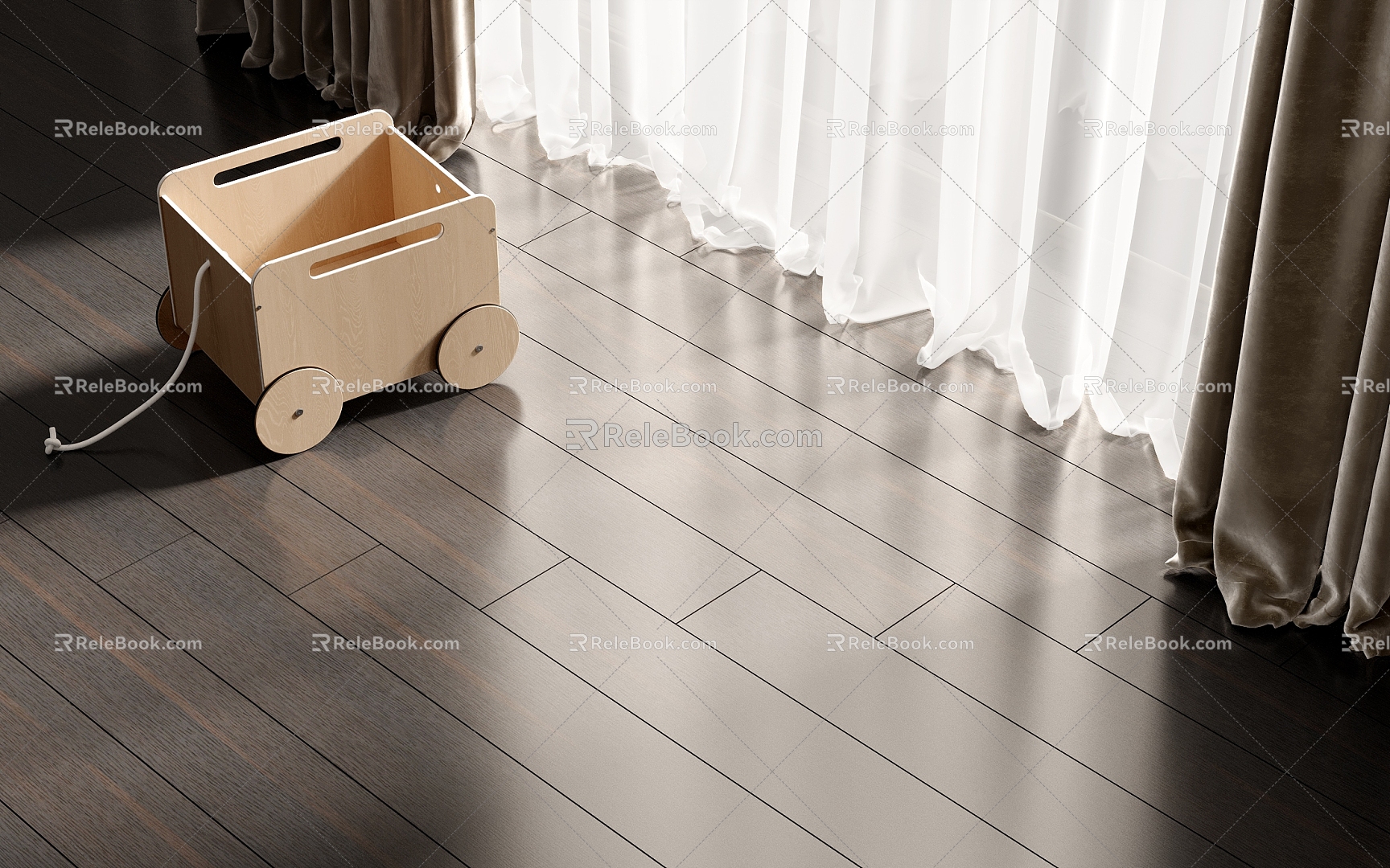 Modern toy car children's hand car wooden floor curtain model